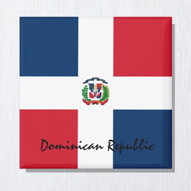 Imán Bandera dominicana y fanáticos de las vacaciones y (Subido por el creador)
