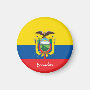 Imán Bandera ecuatoriana y Ecuador - hinchas de viajes/