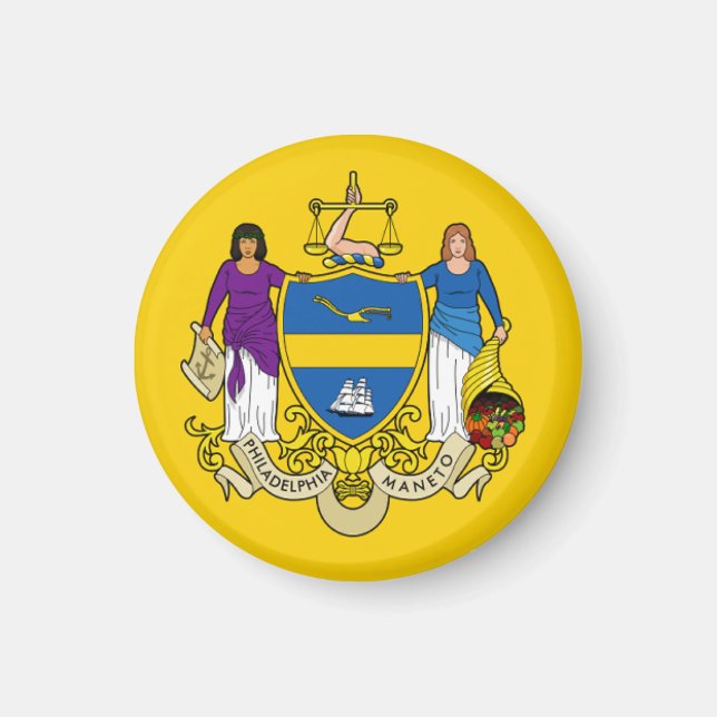 Imán Bandera/ Emblema de Filadelfia, PA (Frente)