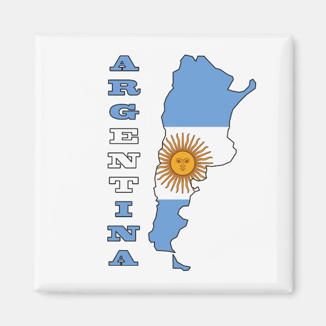 Imán Bandera en el mapa de Argentina (Frente)