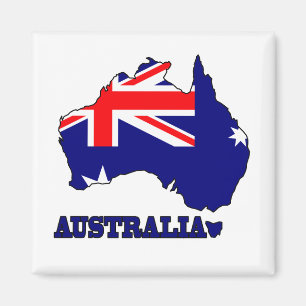 Imán Bandera en el mapa de Australia