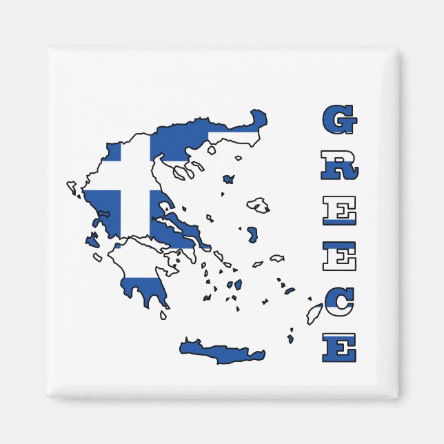 Imán Bandera en el mapa de Grecia (Frente)