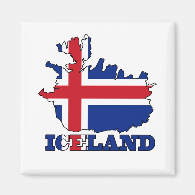 Imán Bandera en el mapa de Islandia (Frente)