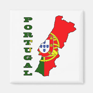 Imán Bandera en el mapa de Portugal