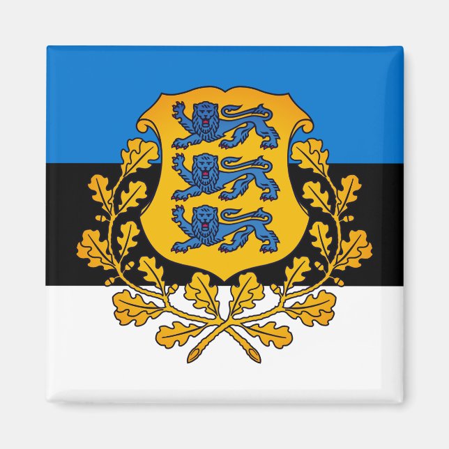 Imán Bandera/ escudo de armas de Estonia (Frente)