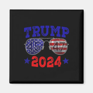 Imán Bandera estadounidense 2024 45 47 Sungles Trump 20