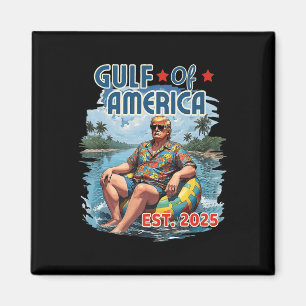 Imán Bandera Estadounidense 2025 Del Golfo Retro De Est