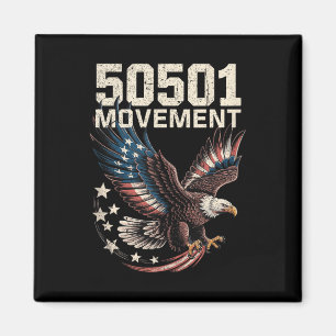 Imán Bandera Estadounidense 50501 En Águila De Vuelo Co