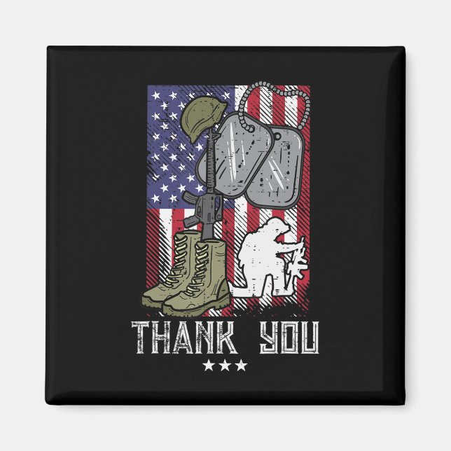 Imán Bandera Estadounidense Boots Hombra De Casco Solda (Frente)