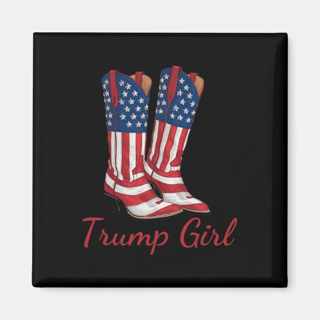 Imán Bandera estadounidense chica Voto contra Trump Chi (Frente)