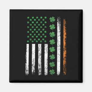Imán Bandera estadounidense con Shamrock St Patrics Day