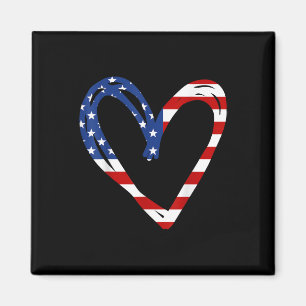 Imán Bandera Estadounidense Corazón Fuerzas Armadas Pat