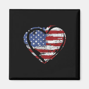 Imán Bandera Estadounidense Corazón Fuerzas Armadas Pat
