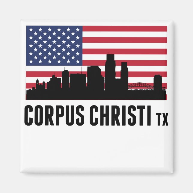 Imán Bandera estadounidense Corpus Christi (Frente)
