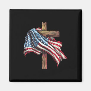 Imán Bandera Estadounidense Cruz Cristiana Jesús 4 De J