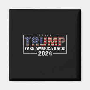 Imán Bandera estadounidense de apoyo Trump 2024 Hombres