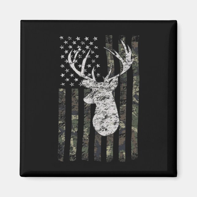 Imán Bandera estadounidense de Camo de Caza de Deer (Frente)