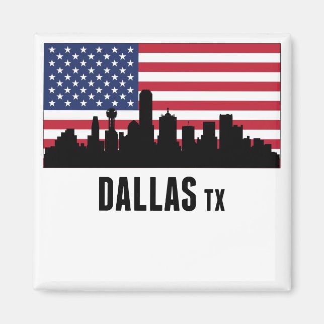 Imán Bandera estadounidense de Dallas (Frente)