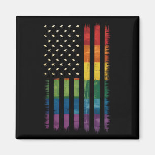 Imán Bandera estadounidense de EE. UU. Arcoíris Orgullo