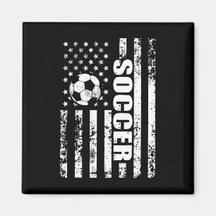 Imán Bandera estadounidense de fútbol Soccer Patriótico