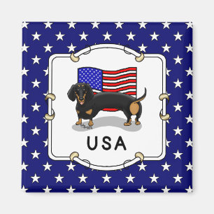 Imán Bandera estadounidense de los Estados Unidos Dachs
