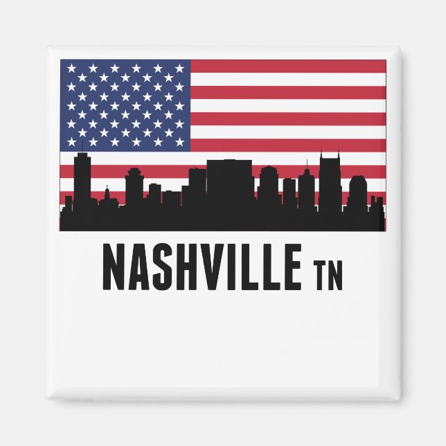 Imán Bandera estadounidense de Nashville TN (Frente)