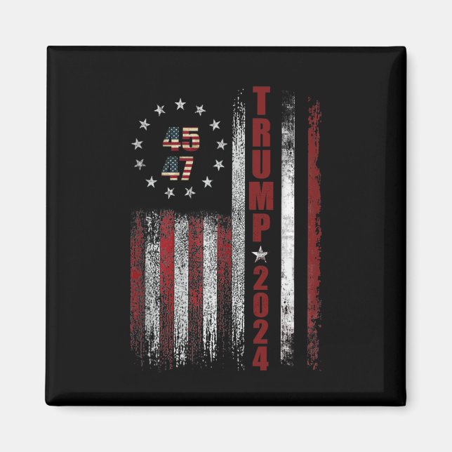 Imán Bandera estadounidense de Trump 2024 1 (Frente)