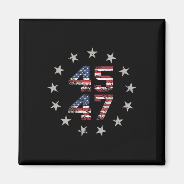 Imán Bandera estadounidense de Trump 2024 (atrás) 1 (Frente)