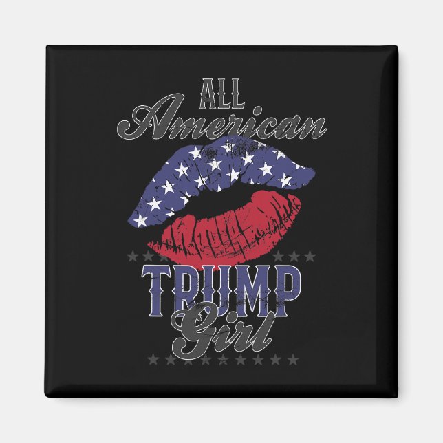 Imán Bandera Estadounidense De Trump Chica Voto Gop 202 (Frente)