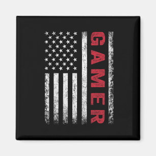Imán Bandera estadounidense divertida gamer regalo Vide