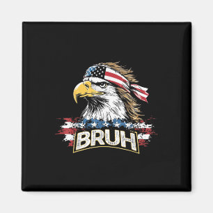 Imán Bandera Estadounidense divertida Usa Bald Eagle Br