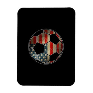Imán Bandera estadounidense en una pelota de fútbol - B