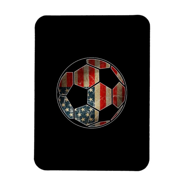 Imán Bandera estadounidense en una pelota de fútbol - B (Vertical)