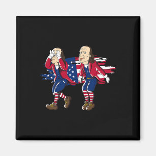 Imán Bandera estadounidense Griddy de Ben Franklin 4 de