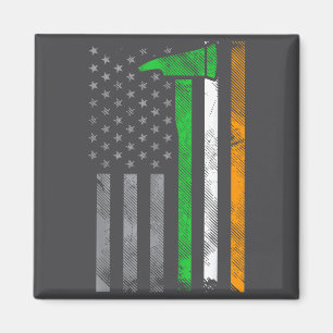 Imán Bandera estadounidense irlandés americano Bombero