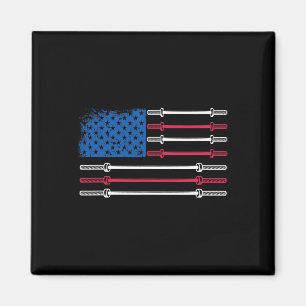 Imán Bandera Estadounidense Levantamiento de Pesas Barb