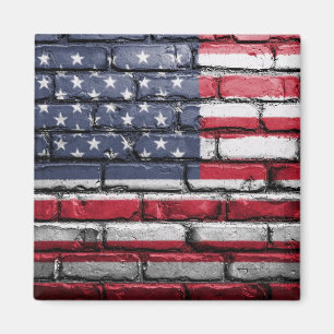 Imán Bandera estadounidense patriótica en la pared