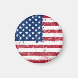 Imán Bandera estadounidense pintada de salpicaduras