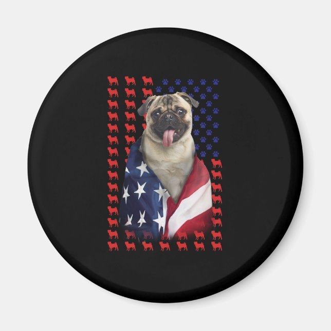 Imán Bandera estadounidense Puggy USA (Frente)