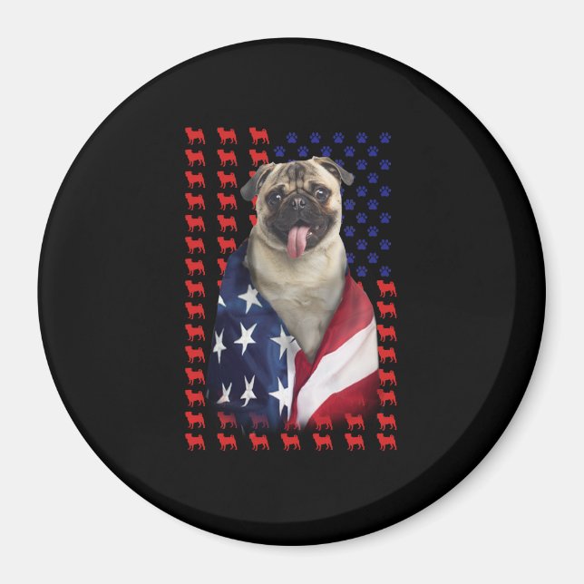 Imán Bandera estadounidense Puggy USA (Frente)