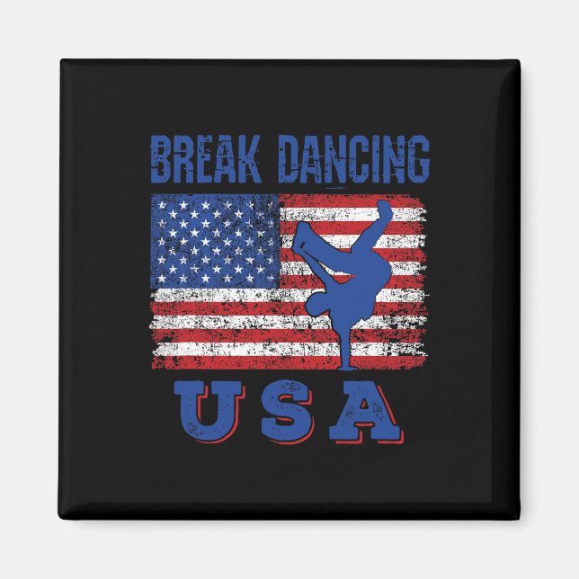 Imán Bandera Estadounidense Rompe Hip De Bboy (Frente)