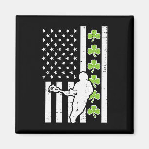 Imán Bandera Estadounidense Shamrock Lacrosse Vintage L