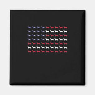 Imán Bandera Estadounidense Silhouette Dachshund 4 De J