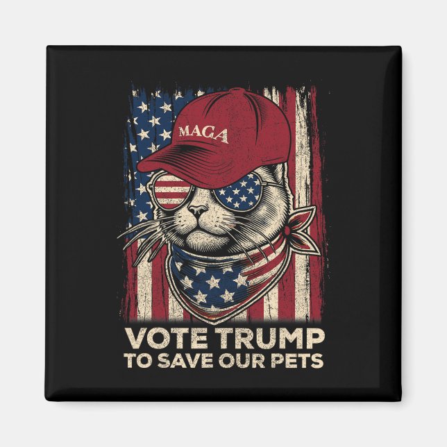 Imán Bandera Estadounidense vota por Trump para salvar  (Frente)