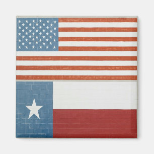 Imán Bandera estadounidense y de Texas Estados Unidos B