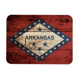 Imán Bandera estatal de Arkansas en grano de madera vie
