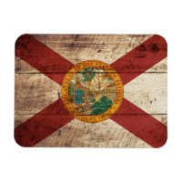 Bandera estatal de Florida en grano de madera viej