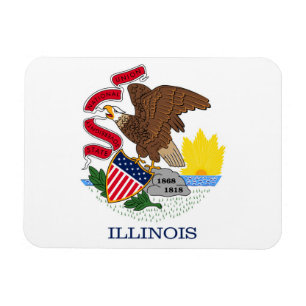 Imán Bandera estatal de Illinois, Estados Unidos