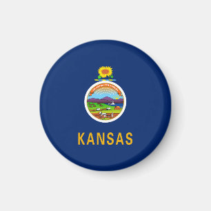 Imán Bandera estatal de Kansas