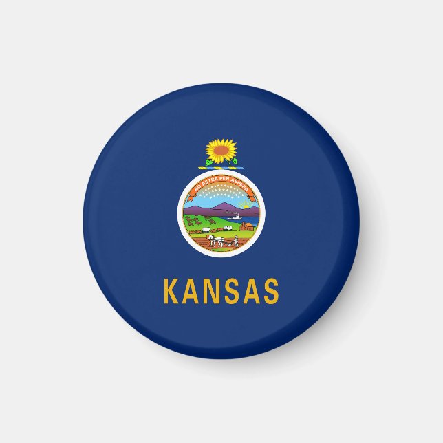 Imán Bandera estatal de Kansas (Frente)